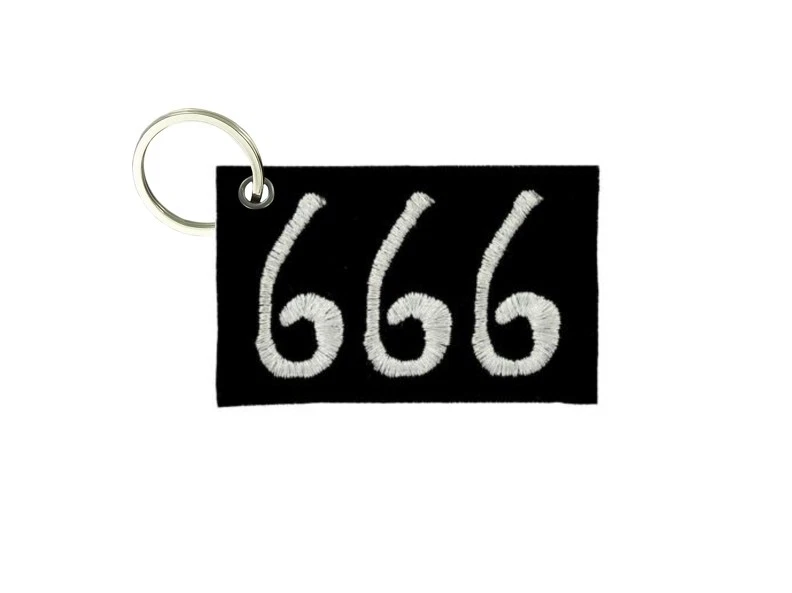 Keychain Keyring Embroidered Patch Biker Morale 666 Flag Satanic Satan