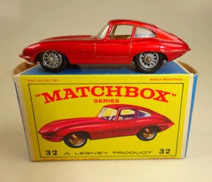 Matchbox RW 32B "E" Type Jaguar d'rotmetallic in später "E" Box - Bild 1 von 9