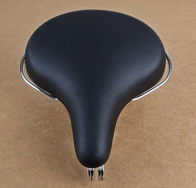 PRO+ BLACK DELUXE CRUISER BICYCLE SADDLE W/ CRASH RAIL VINTAGE SCHWINN TANK BIKE SEAT