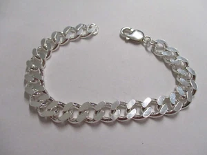 Sterling silver brancelet for men solid silver thick chain 7/16 inch thick 925 - Picture 1 of 3