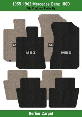Alfombrillas delanteras y traseras Lloyd Berber para Mercedes-Benz 180D del 55-62 con apliques MBZ Foto 1 de 4