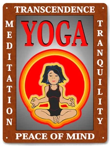 SIGNO DE METAL YOGA YOGA PARA MUJER entrenamiento inoperacional motivacional decoración de pared retro 615 - Imagen 1 de 1