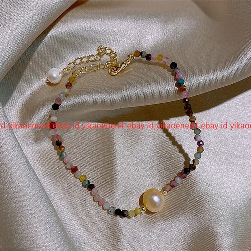 VALENTINO Bracciale Perla Rosa Tormalina Tormalina Sfaccettata 3mm Naturale Multicolore 9 10mm