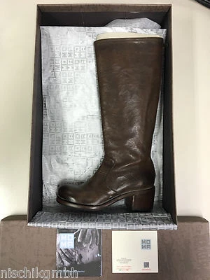 MOMA Lang Stiefel Langstiefel Knieestiefel Damen Woman braun Gr 37 Leder 90307 - Bild 1 von 4