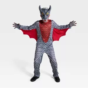 Kids Black Dragon Halloween Costume Jumpsuit with Headpiece - 8, Medium #C401 - Picture 1 of 8