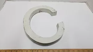 VINTAGE LARGE 10-1/2" WHITE ALUMINUM SIGN LETTER "C" ALPHABET, SOLID CAST HEAVY - Picture 1 of 7