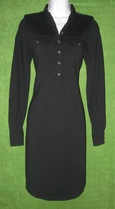 LRL Ralph Lauren Black Stretch Cotton Pocket Shirt Social Dress XS 0/2 $110 - Picture 1 of 7