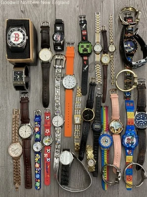 Mens Womens Assorted Watches Lot w. Boston Red Sox Minecraft Mario Timberland - Image 1 of 4