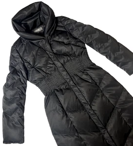 Kenneth Cole Daunen Trenchcoat Gr. M lang Cinched Waist Winter Zip Puffer Jacke - Bild 1 von 7