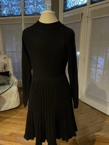 Women Dress Umimi , Black, Ribbed Dress Long Sleeve Pleated Boho - Picture 1 of 8