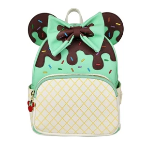 Disney Loungefly Minnie Mouse Mint Chocolate Sundae Mini Backpack - Picture 1 of 7