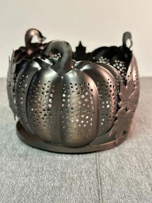 Bath & Body Works Metallic Pumpkin & Leaves Fall Season Candle Holder for 3 wick - Image 1 of 4