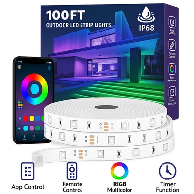 100ft Outdoor LED Strip Lights WaterproofIP68 Outside Led Light Strips - Image 1 of 4