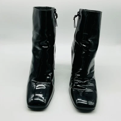 Stuart Weitzman Vigor Black Patent Leather Heel Boots US 10M - Image 1 of 4