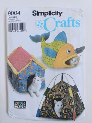 NIP Vintage SIMPLICITY Crafts House Fish Tent CAT BED Sewing Patterns 9004 Uncut - Image 1 of 4