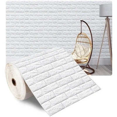 Papel tapiz autoadhesivo de ladrillo de espuma 3D impermeable pegatinas de pared decoración del hogar Foto 1 de 4