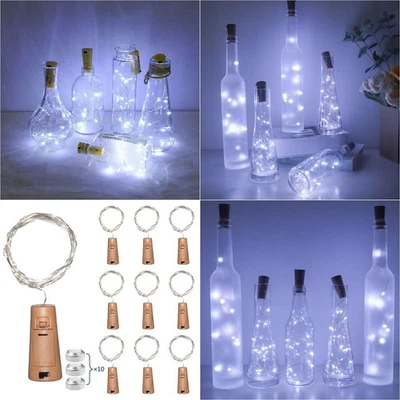Akynite Luci per Bottiglia Vetro Tappo Luci LED Bottiglia Luce Fredda 20 LEDs 2M - Immagine 1 di 4