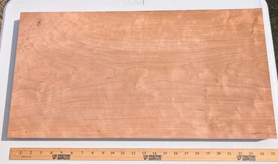 Flame Cherry One Piece Guitar Body Blank Woodworking Lumber 24.625"x12.5"x1.5" - Image 1 of 2