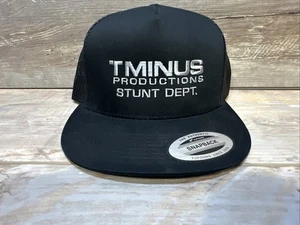T MINUS PRODUCTIONS STUNT DEPT schwarze authentische SnapBack Mütze von Yupoong 1974 - Bild 1 von 8