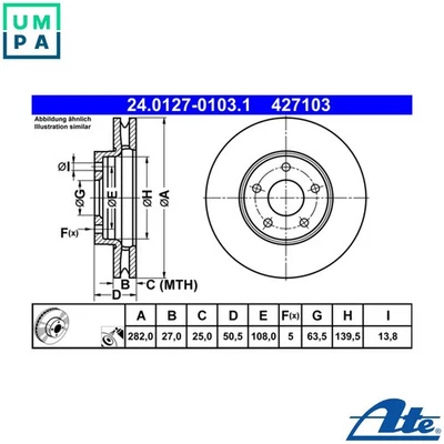 2x BRAKE DISC 24.0127-0103.1 FOR FORD FOCUS/IV/Turnier M0DC/SFDC 1.0LY2DA 1.5L - Image 1 of 4