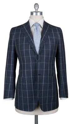 Kiton Gray Wool Blend Window Pane Suit - 38/48 - (UA896D0731) - Image 1 of 4