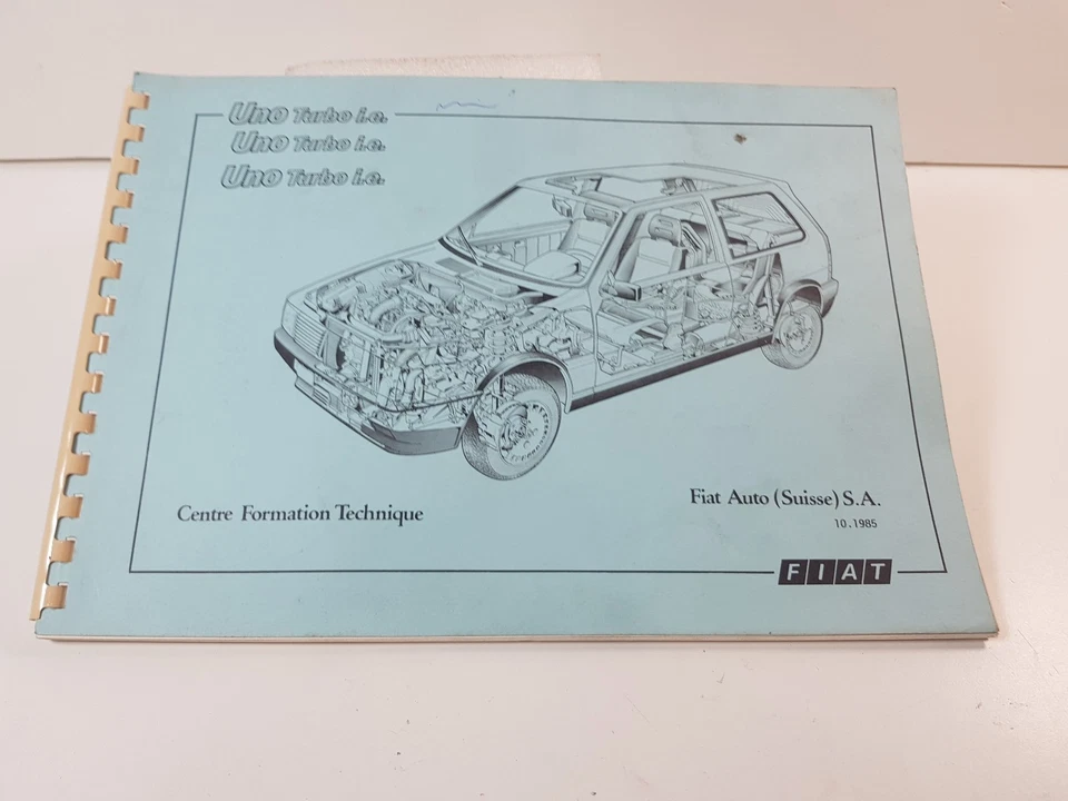 Manuale officina Fiat Uno Turbo ie dati tecnici riparazioni ed Svizzera francese - Immagine 1 di 4