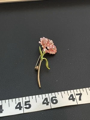 Pink Carnation Enamel Pin Brooch Pink Gold Tone Fashion Pin New - Image 1 of 4