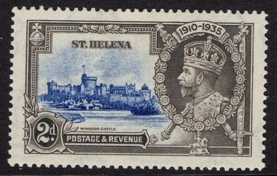 ST HELENA 1935 JUBILEO 2d LÍNEA DIAGIONAL POR TORRETA, SG 125f, FRESCO COMO NUEVO GATO £180 Foto 1 de 2