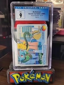 Pokemon Japanese Bandai Carddass Anime Collection #132 Bulbasaur & Pikachu CGC 9 - Picture 1 of 2