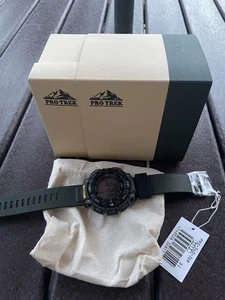 Reloj Casio Pro Trek PRG-340-3DR Triple Sensor Resistente Solar Hombre Exterior - Verde - Imagen 1 de 9