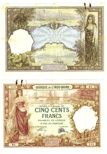 u Reproduction Note New Caledonia 500 francs franks 1927 Pick #38 795 - Picture 1 of 1