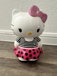 Hello Kitty Sanrio 9" Keramik Sparschwein rosa schwarz weiß gestreift gepunktet - Bild 1 von 6