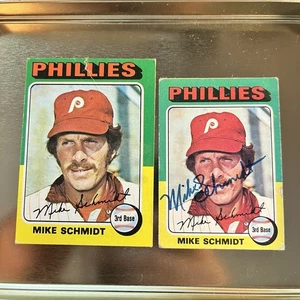 Topps Mini Mike Schmidt #70 1975 autógrafo firmado - Imagen 1 de 7