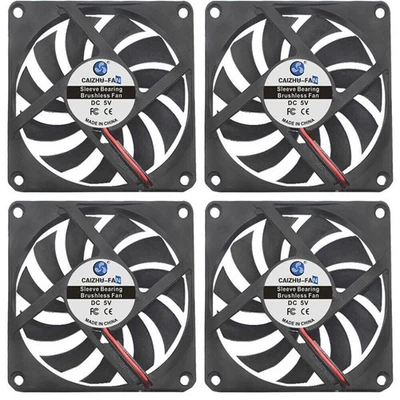 PC Ventilator lüfter 80x80x10mm Leise PC Gehäuselüfter Fan 2Pin 5V 12V 24V-2-10x - Bild 1 von 4