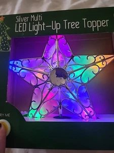 Albero di Natale Topper Stella Multicolore Illuminazione Led Argento - Foto 1 di 8
