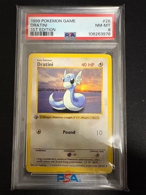Dratini 1st Edition PSA8 Mini Ryu Pokemon Card Rare Authentic - Image 1 of 2