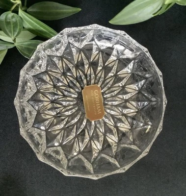Gorham Full Lead Crystal Dish West Germany 4” Vintage Cut Glass Bowl - Image 1 of 4