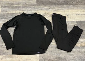 Patagonia Capaline Base Layer Kids Long John’s Size Large 12 Black - Picture 1 of 6