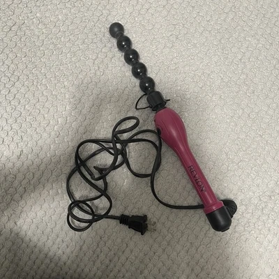 Revlon RVIV 3018 Salon High Heat Hair Curling Iron Ball Wand Regular Bubble Pink - Image 1 of 3