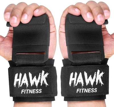 HAWK Weight lifting hooks Wrist Straps for & Bodybuild Powerlifting Support