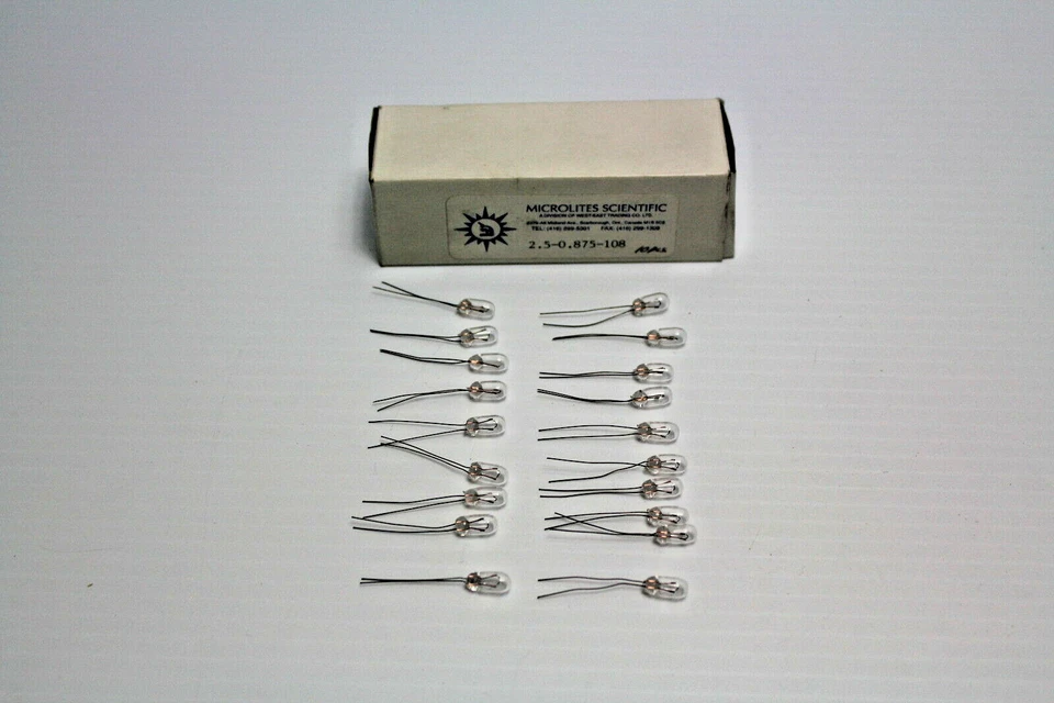 Microlites 2.5-0.875-108  2.5V .35A T5x12 WT 20kh 2169 Lamp ( lot of 19 ) New - Image 1 of 4