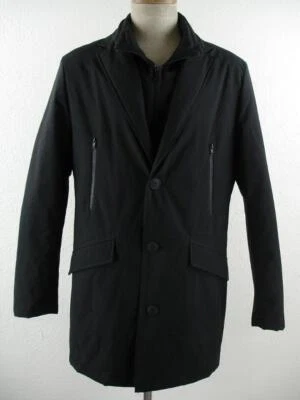 Abrigo deportivo Tommy Hilfiger para hombre S M talla 38R extraíble babero inserto aislado negro Foto 1 de 4