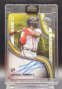 MICHAEL HARRIS II 2023 Topps Chrome Black 50/50 GOLD ROOKIE On Card Auto ⭐ MINT  - Bild 1 von 2