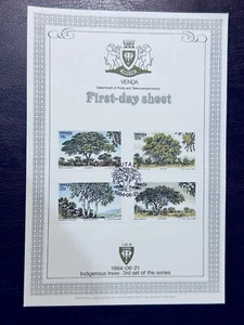 Venda 1984 FDC First-day Sheet CARD INDIGENOUS TREES 3RD SET MUTALE POSTMARK - Picture 1 of 2