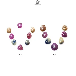 Natural Untreated Multi Sapphire Gemstone Rose Cut Fancy Shape Lots for Jewelry - Picture 1 of 9