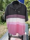 Lacoste Made In France Women's Polo Golf/Tennis Shirt Size 8 White/Green/Pink