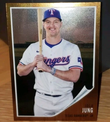 2024 Topps Chrome Lids Mitchell & Ness Exclusive Josh Jung Gold Border Rangers - Image 1 of 3