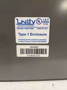 Unity 886SCNK Type 1 Electrical Enclosure (2490) - Picture 1 of 3