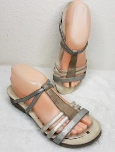 Abeo Womens size 8 Neutral Footbed Sandals Cork Sole Wedge Slide On Caryse - Picture 1 of 6