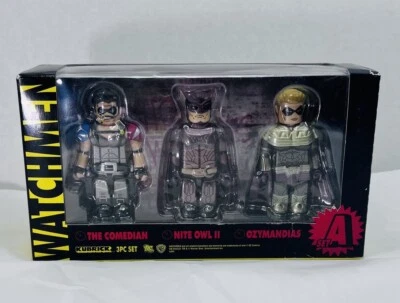 Watchmen Kubrick Set A Medicom 3 Figuras Caja Comediante Nite Owl Ozymandias Foto 1 de 3